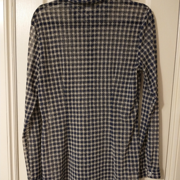 CAbi sheer plaid button down blouse - Picture 2 of 5